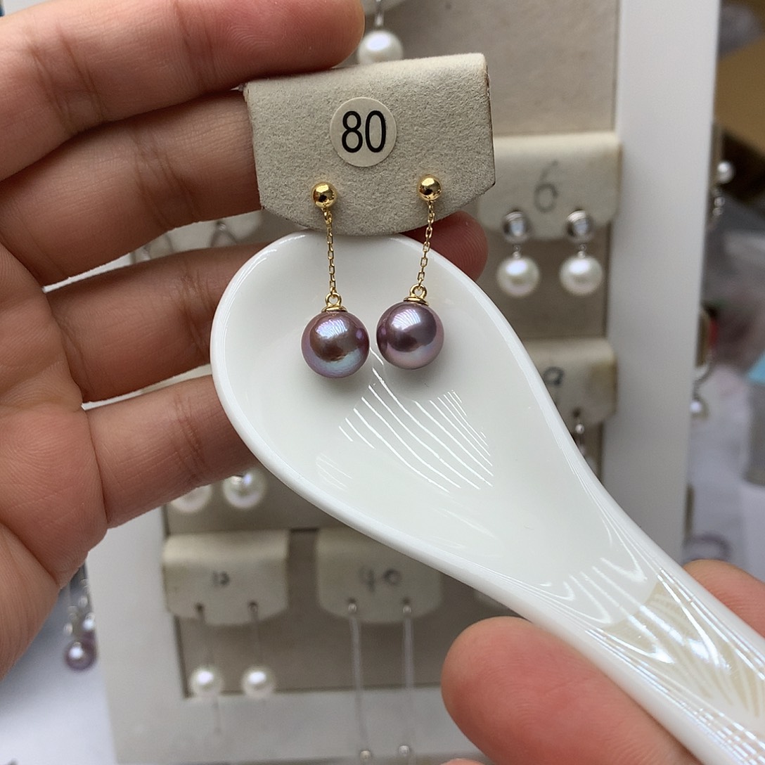 淡水珍珠耳饰银S925镶嵌
