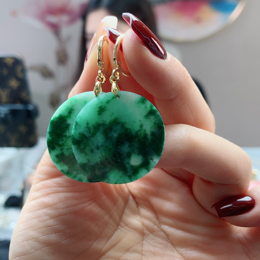 【闪购商品】翡翠耳饰银S925镶嵌，