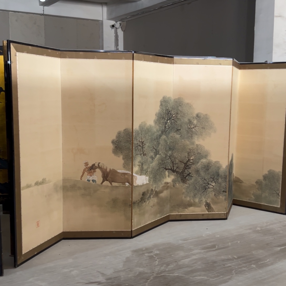 绘画屏风框画茶空间设计