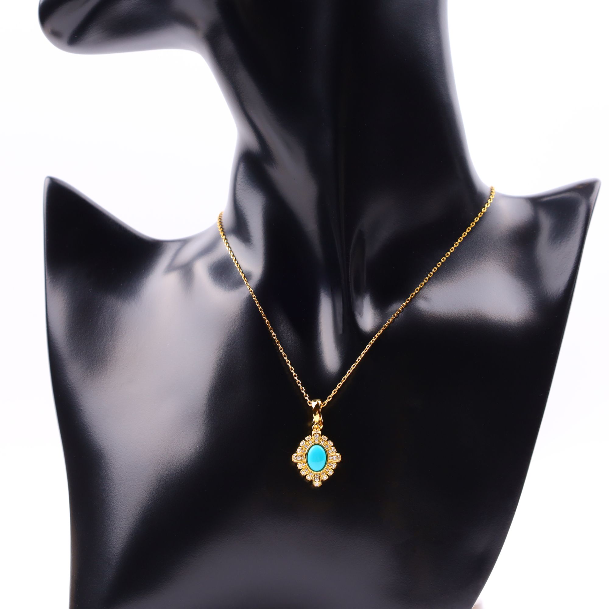 【心如珠宝赐福】真诚 绿松蛋面项链 CLL803