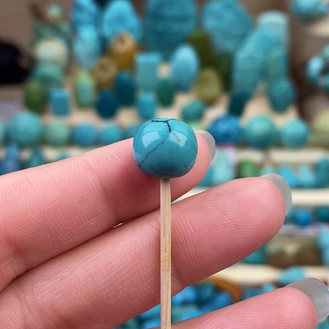 绿松石珠宝奇石未镶嵌10.5mm