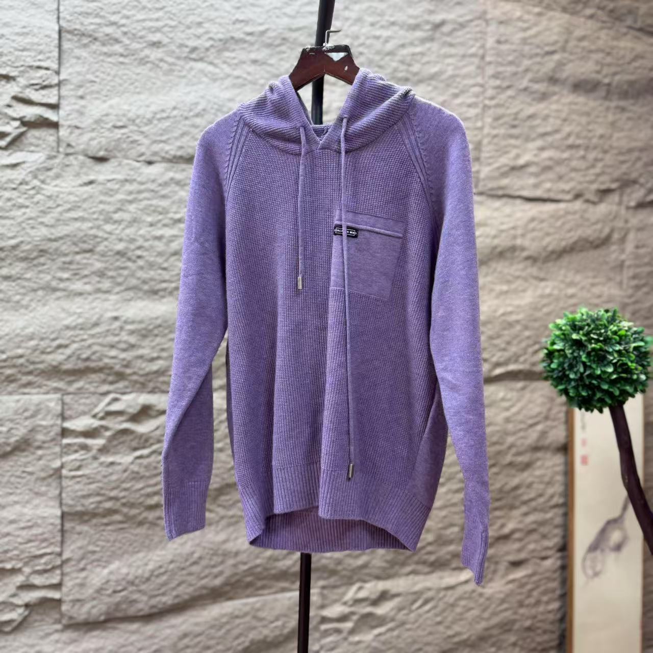 9614新款秋季减龄气质显瘦连帽针织衫