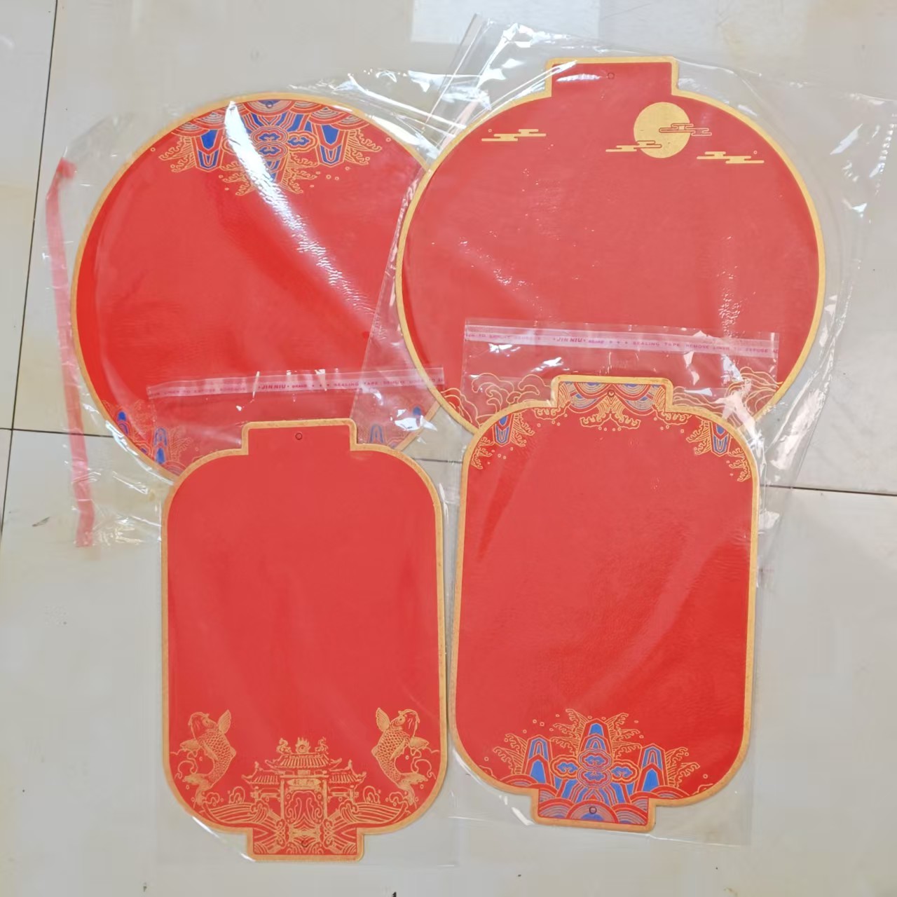 【福卡】万年红挂件空白手写硬卡春节灯笼挂件