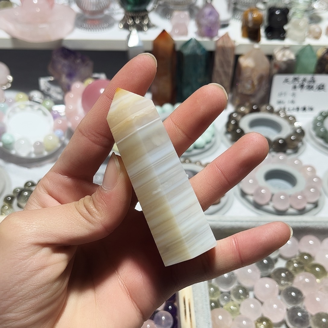 珠宝半成品紫晶银S925镶嵌开播福利白纹柱子