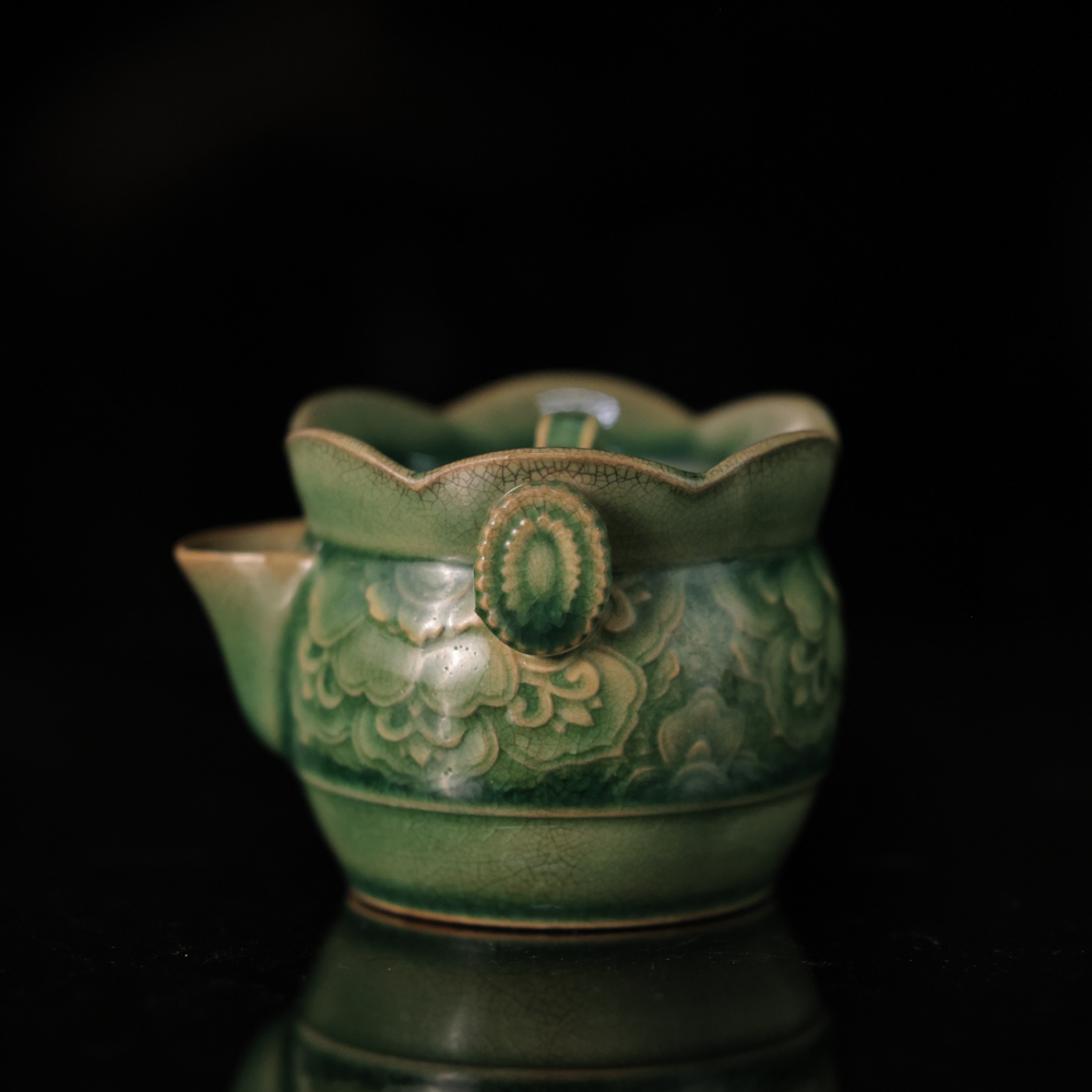 清歌茗田【九姐爱喝茶】松影琉璃宝相雕刻-泡瓶-茶壶120cc（W0761）