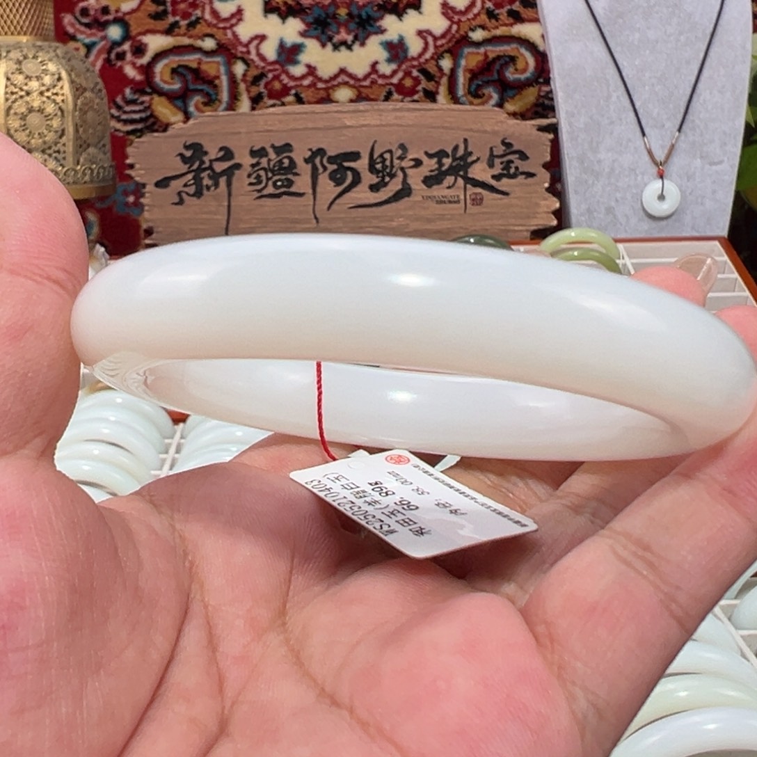 和田玉未镶嵌手镯天然新疆和田玉羊脂玉