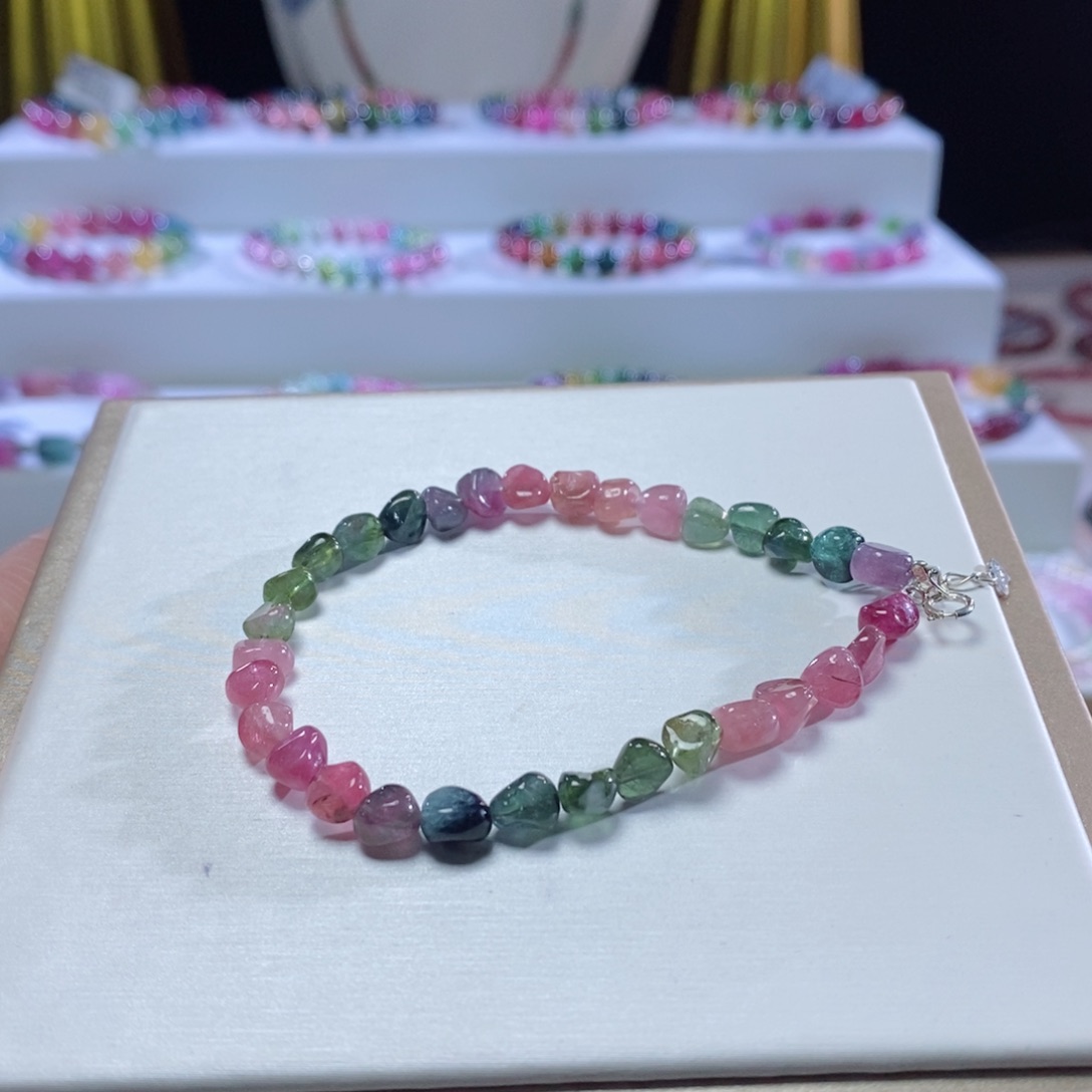 碧玺手链未镶嵌糖豆