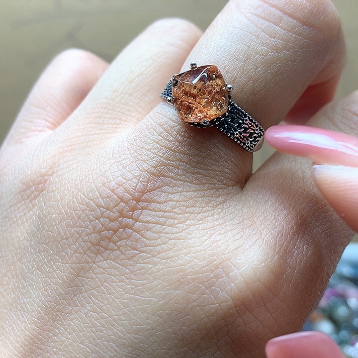 水晶水晶戒指银S925镶嵌