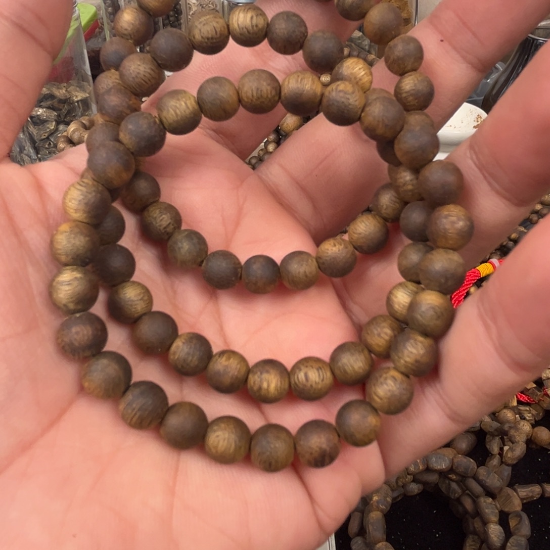 沉香沉香碎屑卡07mm圆珠单圈 重3克+ 