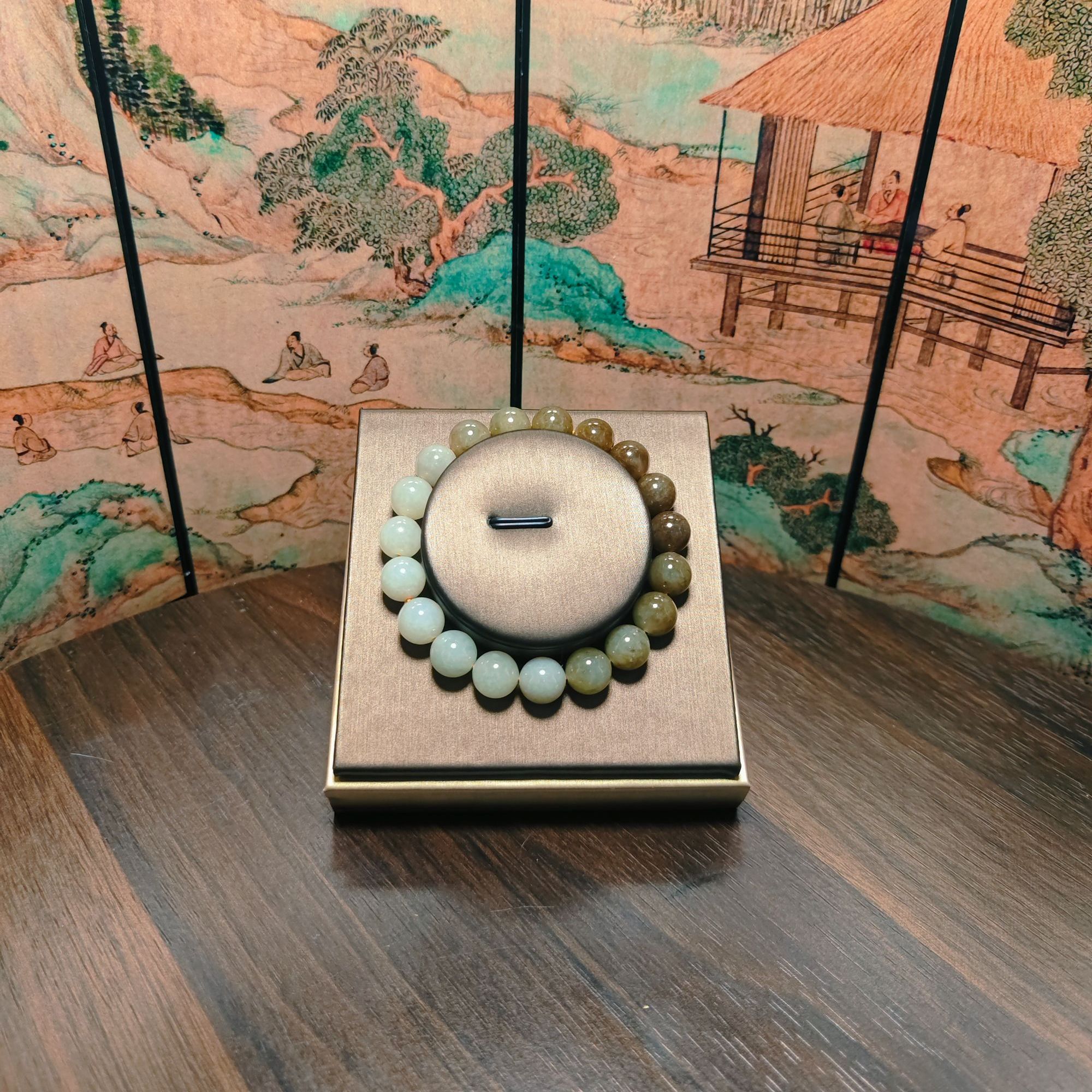 L和田玉渐变圆珠手串1564