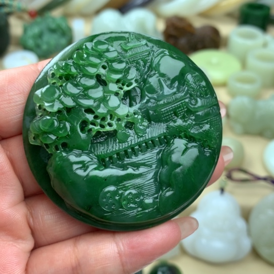 和田玉（碧玉）挂件未镶嵌