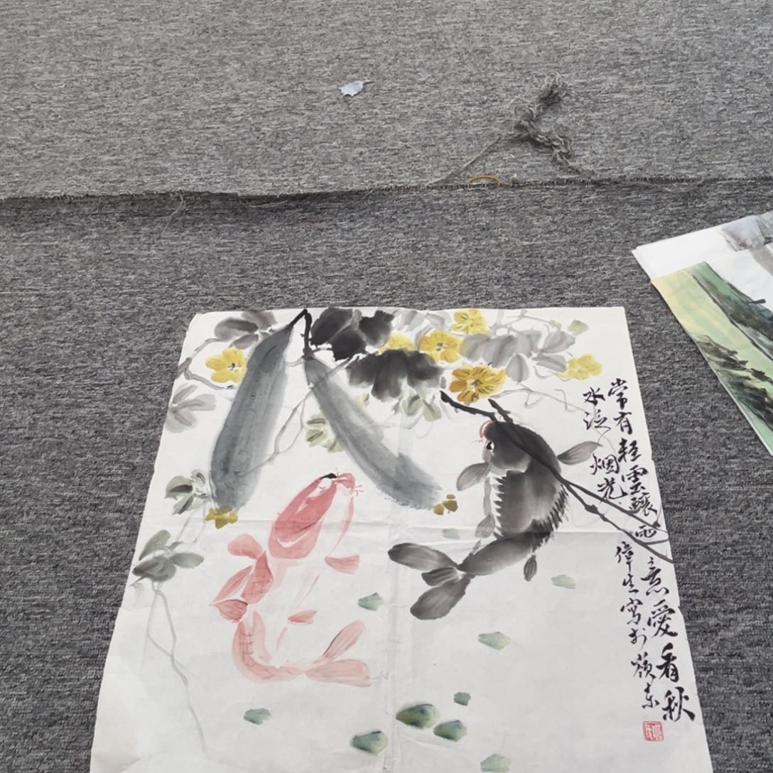 国画何伟生老师三尺斗方绘画微瑕介意慎拍
