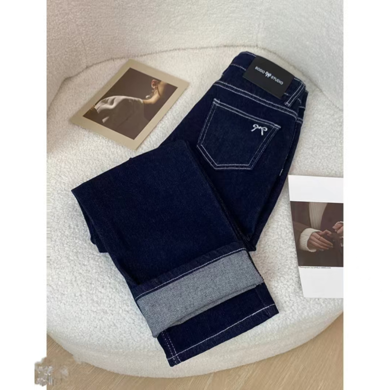 2025早春新款高腰窄版丹宁牛仔弹力小个子女显瘦百搭烟管裤909