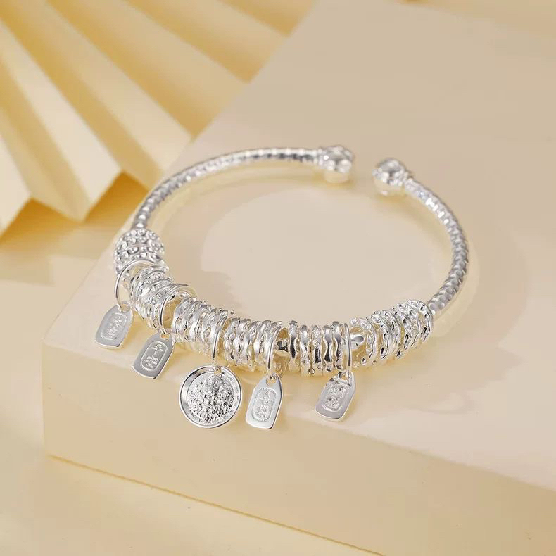 足银手镯 足64号【小南瓜财神】足银999平安喜乐纳福袋