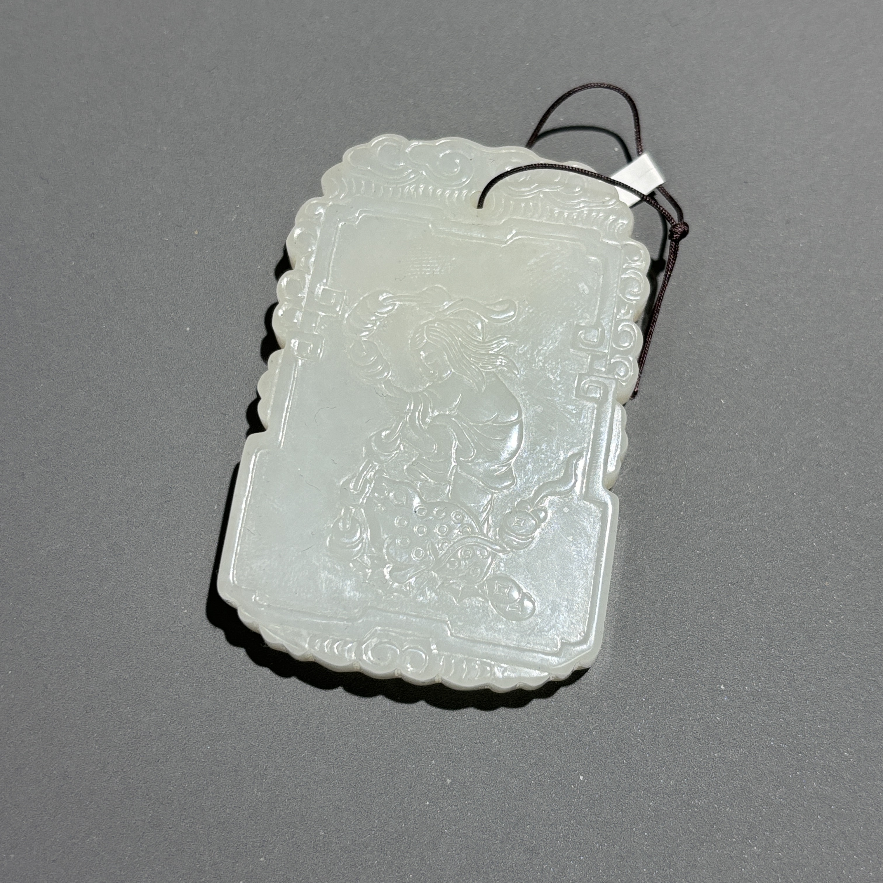 清代和田玉刘海戏金蟾牌