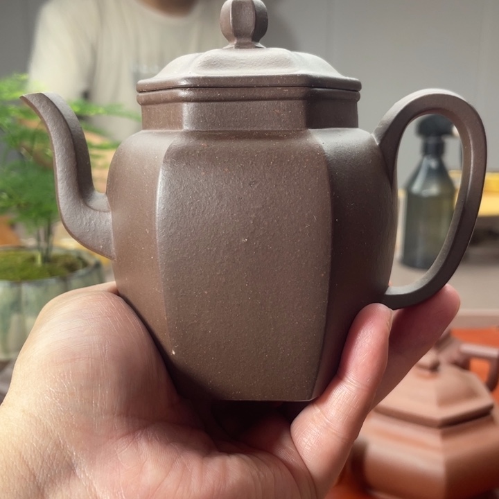 茶壶紫砂六方高宫灯，紫泥