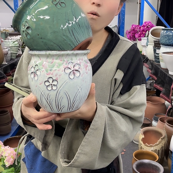 15×15 -粗陶花盆有孔-买买买