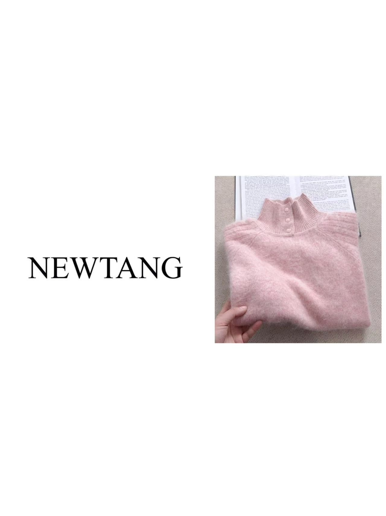 【柔软时光】1191 100%羊毛高领三粒扣毛衣女高级感长袖软糯针织