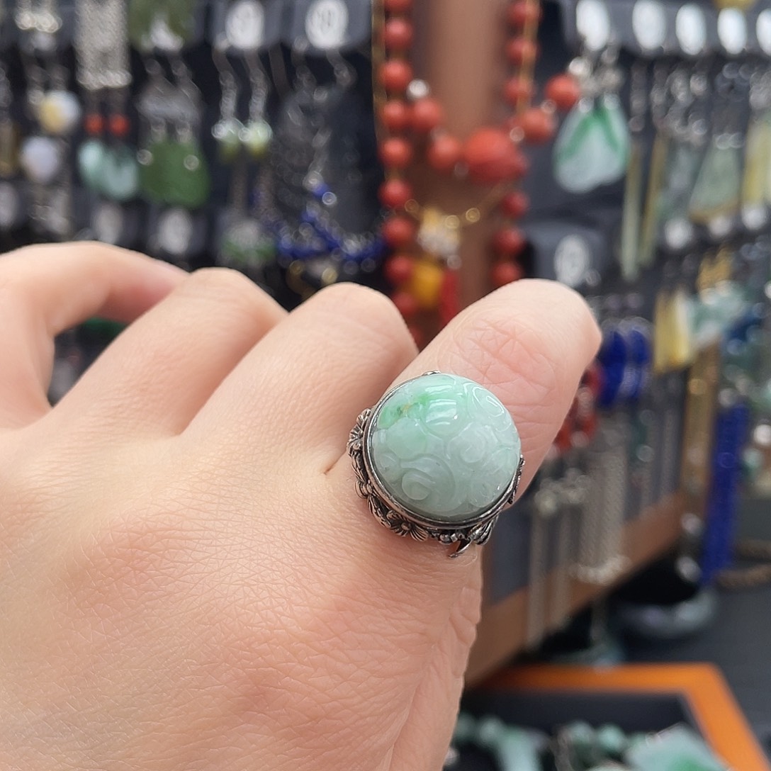 翡翠耳饰银S925镶嵌海*912thhjhhh