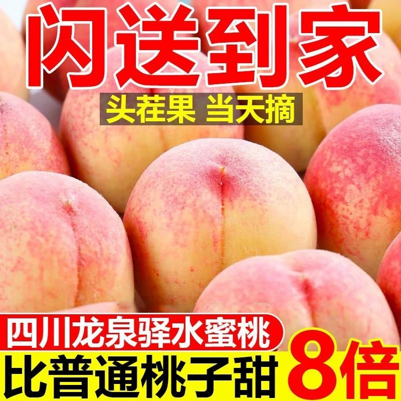 老【川渝顺丰明天到】四川龙泉水蜜桃 中桃9号 新鲜现摘 脆甜多汁 坏果包赔 2斤 4斤四川省