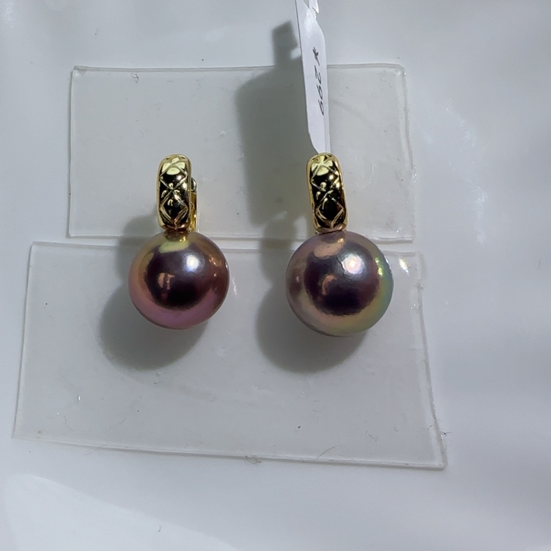 淡水珍珠耳饰银S925镶嵌