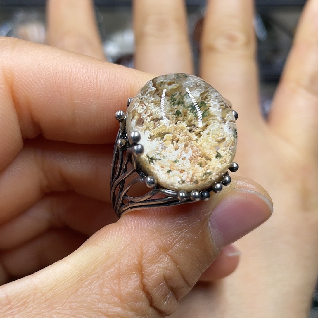 【闪购商品】水晶珠宝半成品银S925镶嵌戒指