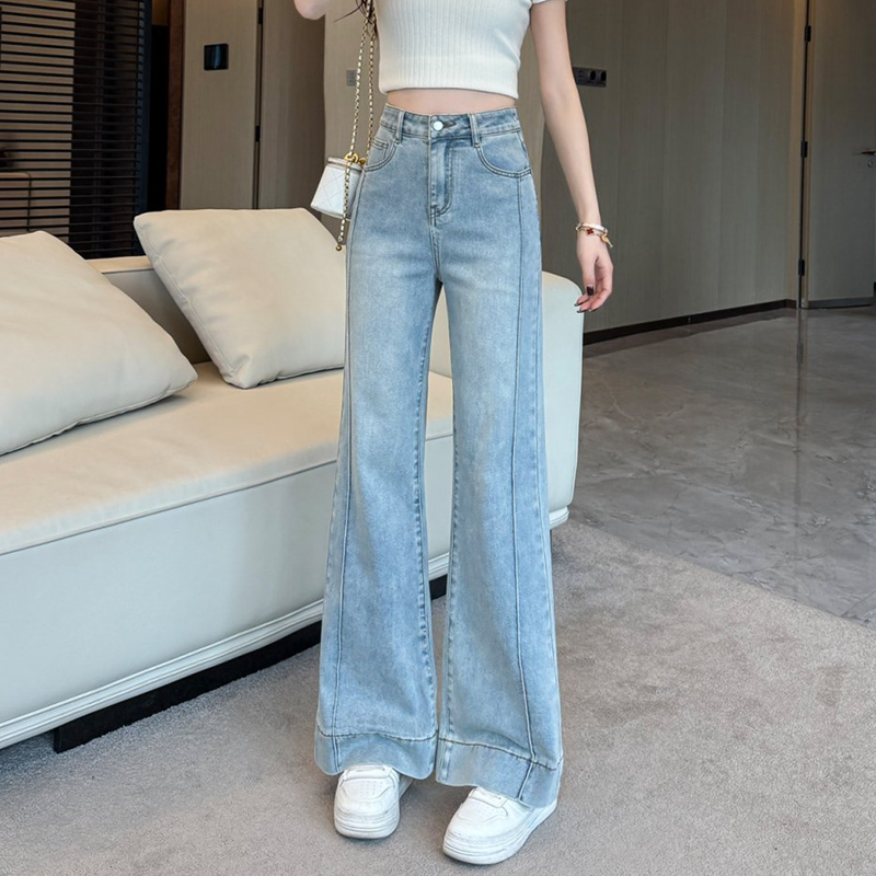 默认瑕疵牛仔裤女小个子显瘦夏季薄款宽松休闲时尚春夏阔腿弯刀