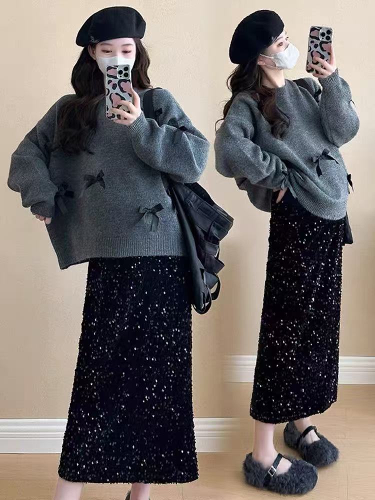 CV118孕妇黑色半身裙M90-120L130XL140