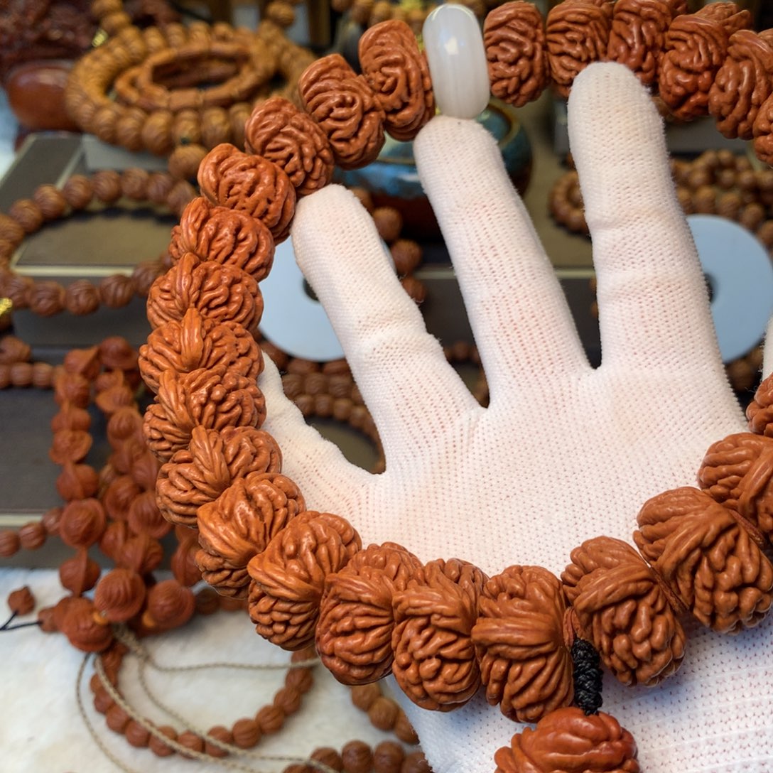 静***心桃核手串秦岭龙纹