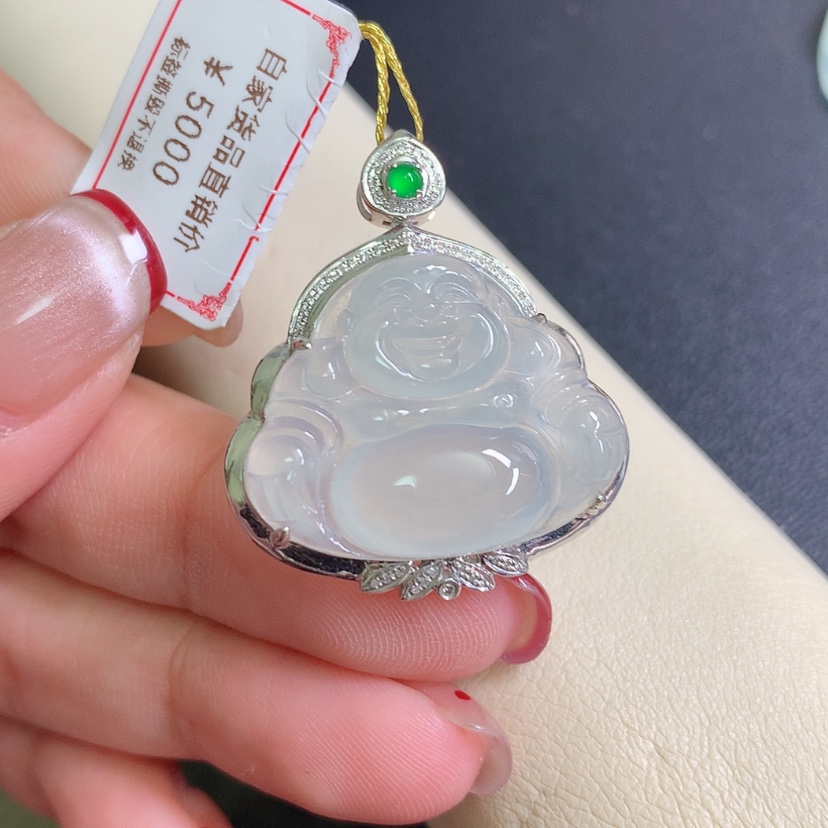 【闪购商品】翡翠颈饰18K金镶嵌佛公