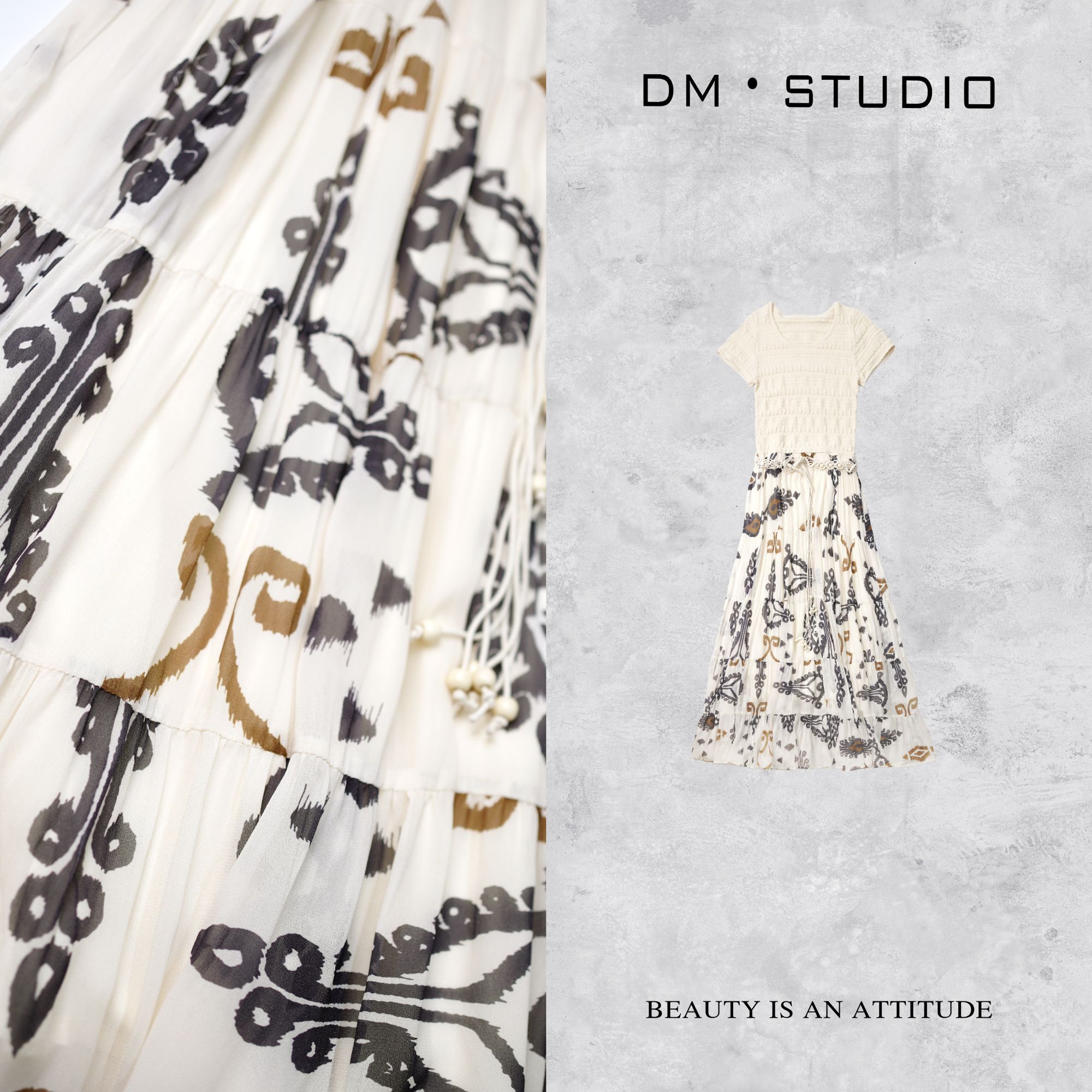 DEDM•STUDIO/小众度假风气质精致感显瘦短袖连衣裙2504LYQ/29520