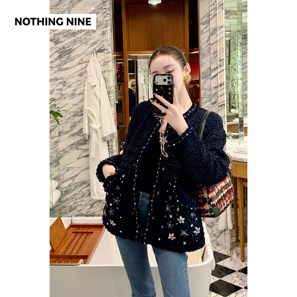 NOTHING NINE 索尔芬手工钉钻两口袋圆领外套/抹胸/长裤