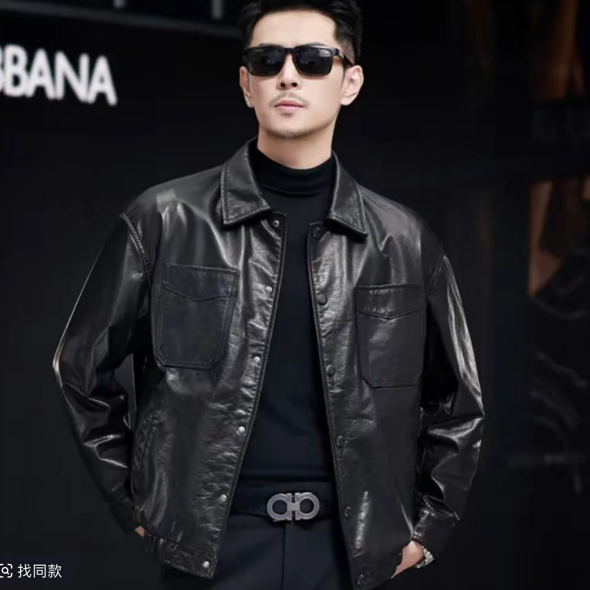 0102男装真皮皮衣常规短款翻领皮夹克头层牛皮落肩休闲百搭外套