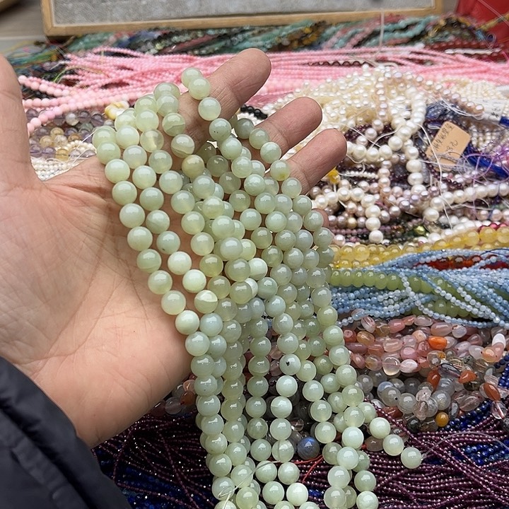 玛瑙/玉髓珠宝半成品未镶嵌一条8mm岫玉