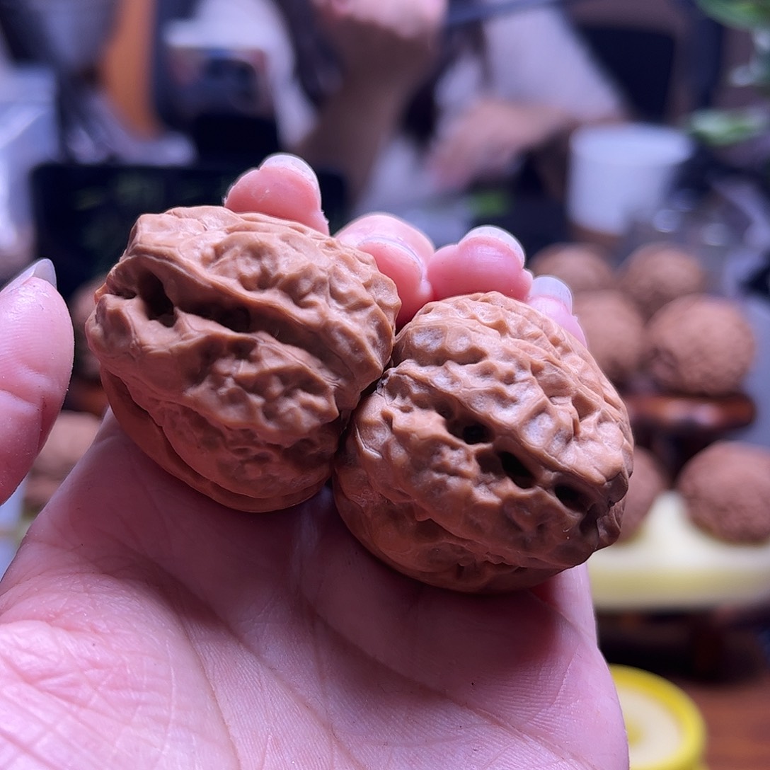 乔***奇文玩核桃把件35尺白茬蛤蟆7