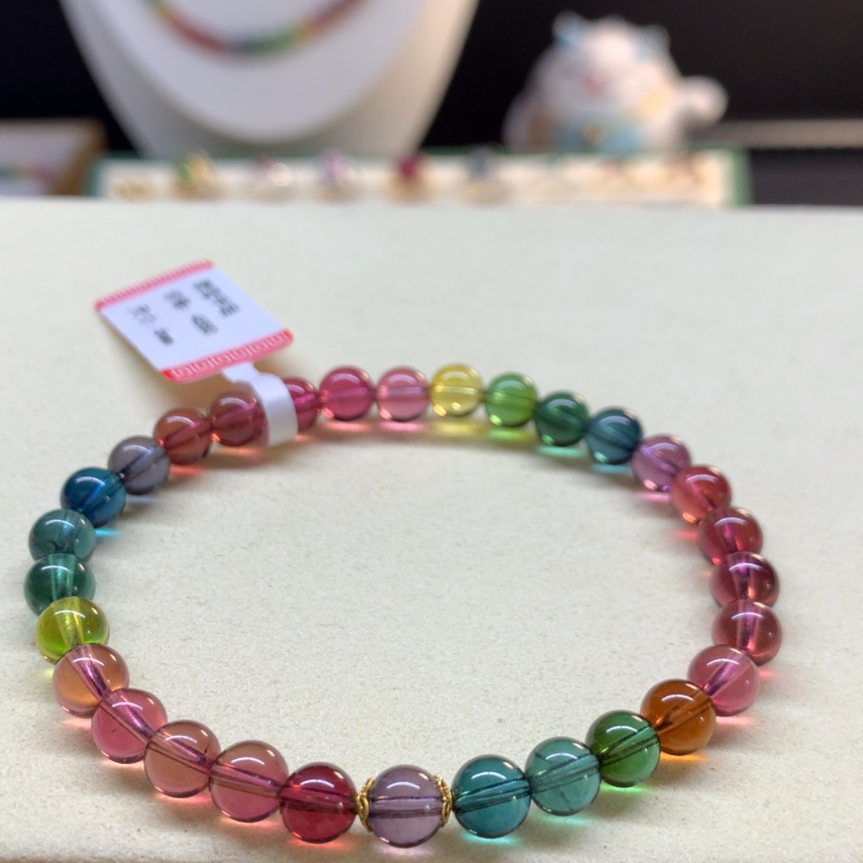 【闪购商品】碧玺手串未镶嵌浓郁彩虹色标6mm