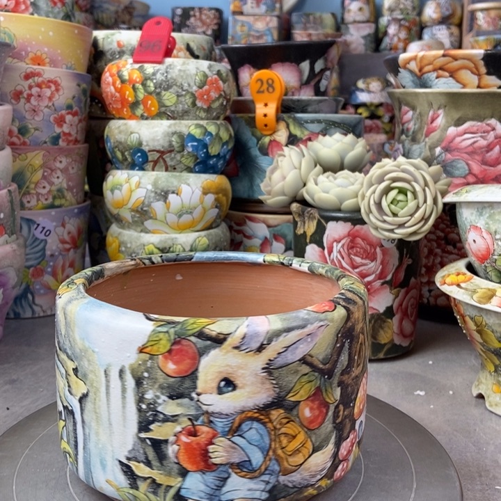 红陶景德镇艺术手绘作品