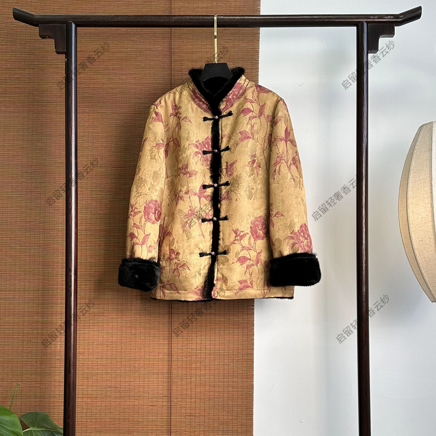 【253687】暖金缠花  秋冬款新中式  加厚外套
