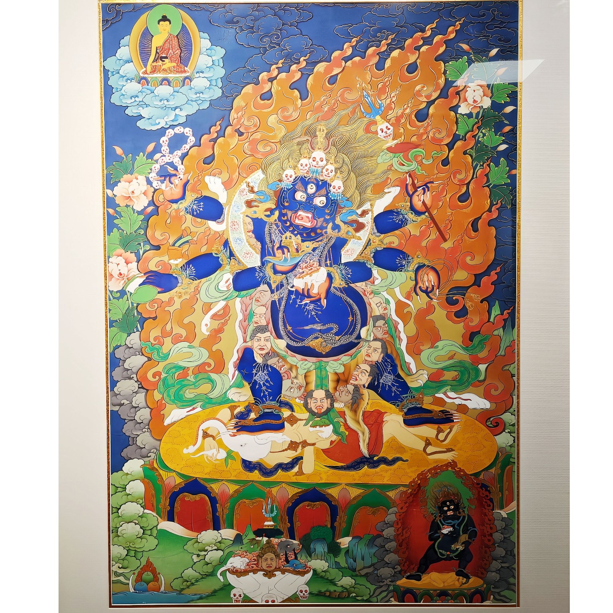 【玄子唐卡】大黑天 藏卡尺寸80×55cm 纯手绘