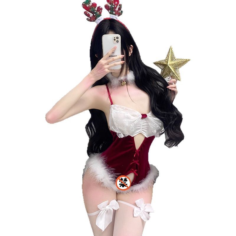 雾笙可爱内衣连体衣圣诞服蝴蝶结可爱女生必备圣诞网红