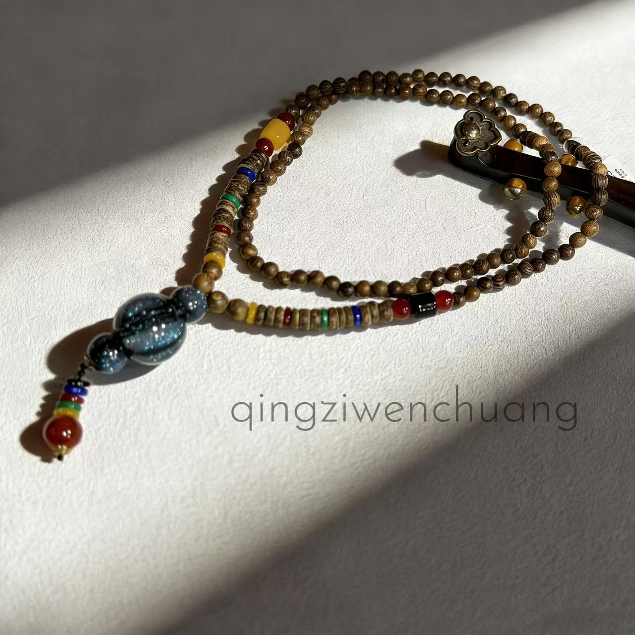 DA 1223-圆珠花梨木毛衣链（无礼盒）