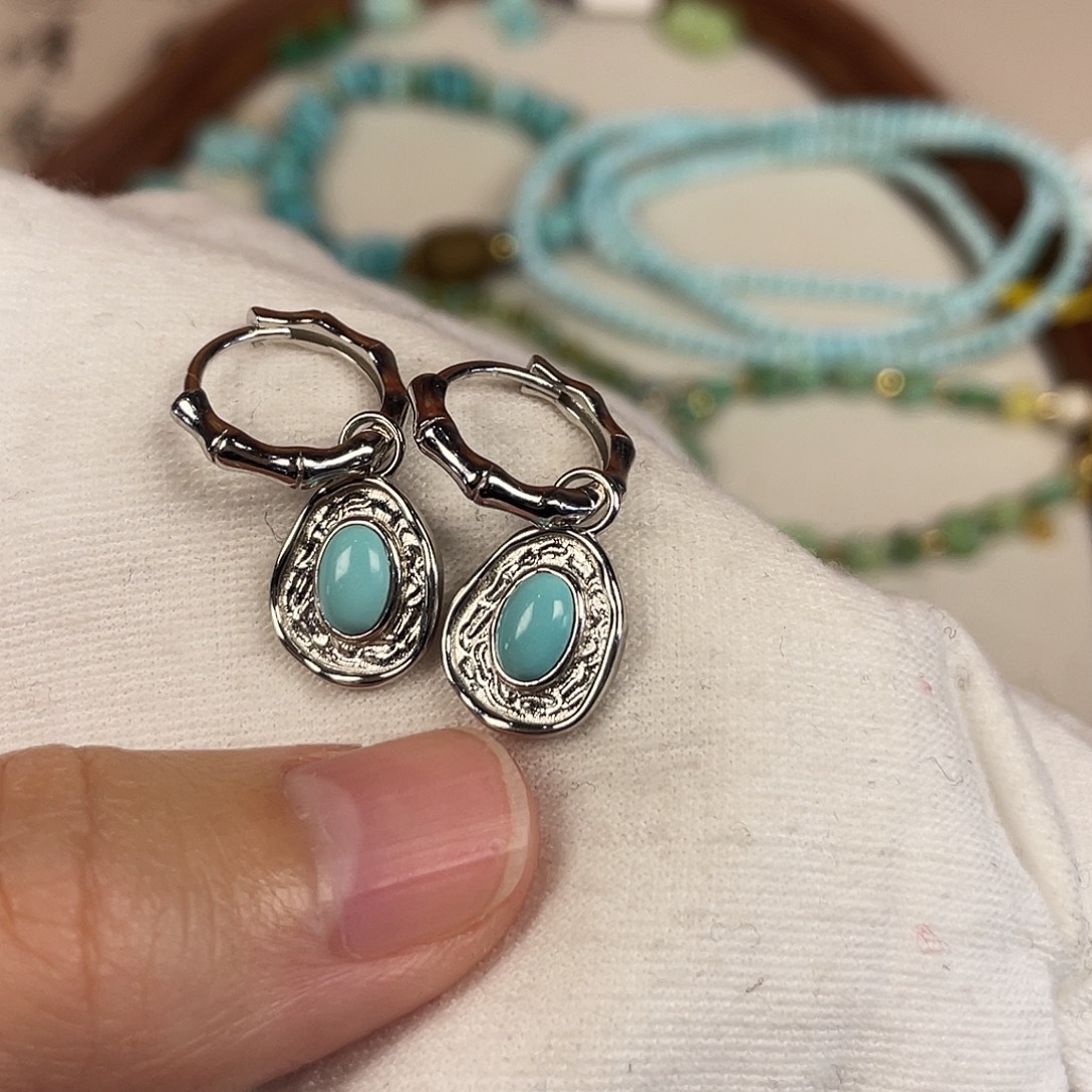 绿松石银S925镶嵌配饰