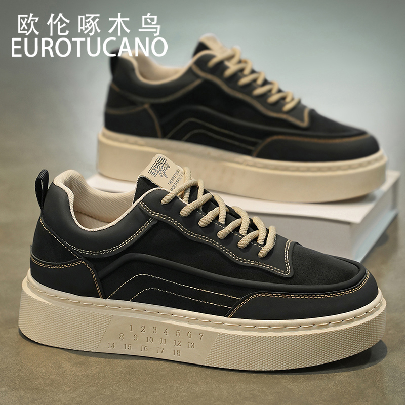 欧伦啄木鸟EUROTUCANO男士休闲鞋秋冬男鞋时尚潮流板鞋男款增高鞋