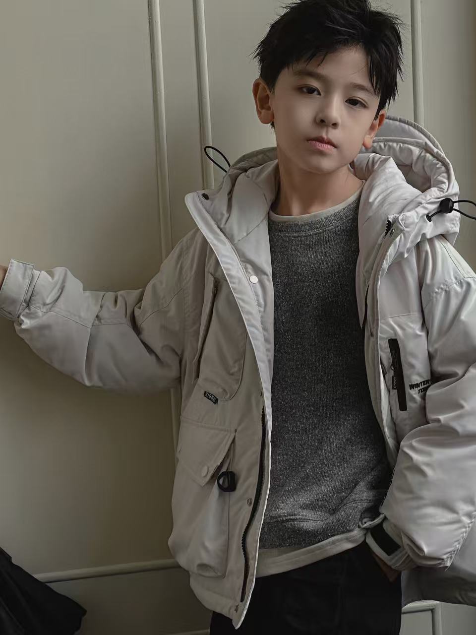 连帽派克羽绒保暖时尚加厚男童外套冬装