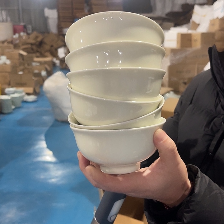 瓷片莫兰迪色4.75英寸米饭碗六个，包邮