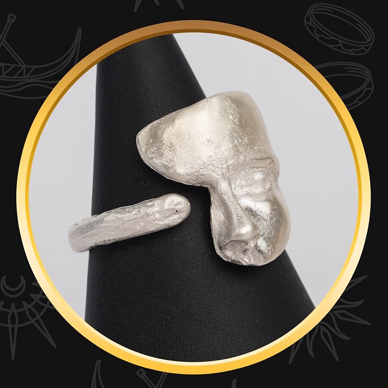 《剧院魅影》足银面具戒指 可调节戒指大小