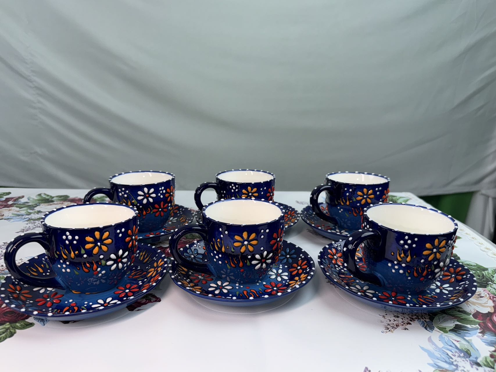 【新疆包邮】 kapartma estakan 蓝色6 个茶杯