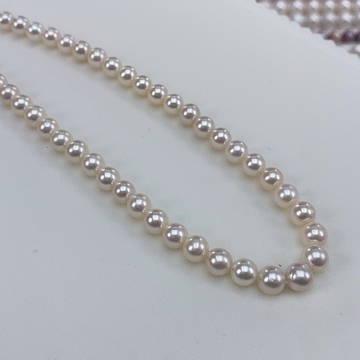 淡水珍珠颈饰银S925镶嵌6.5-7正圆炫彩极强光