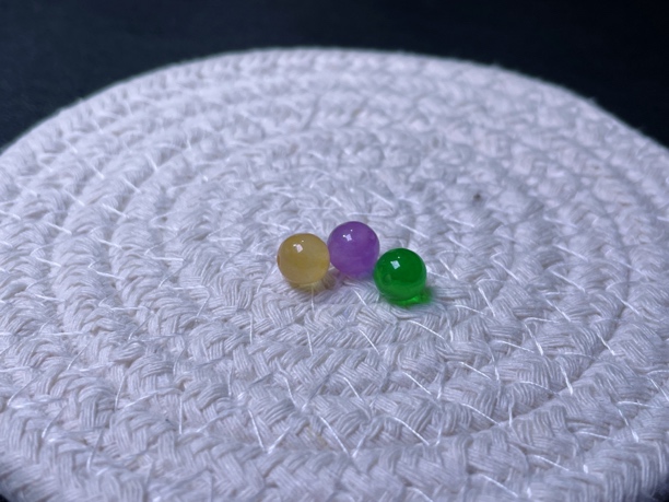 缅料冰绿黄紫珠子 单珠 卡6+