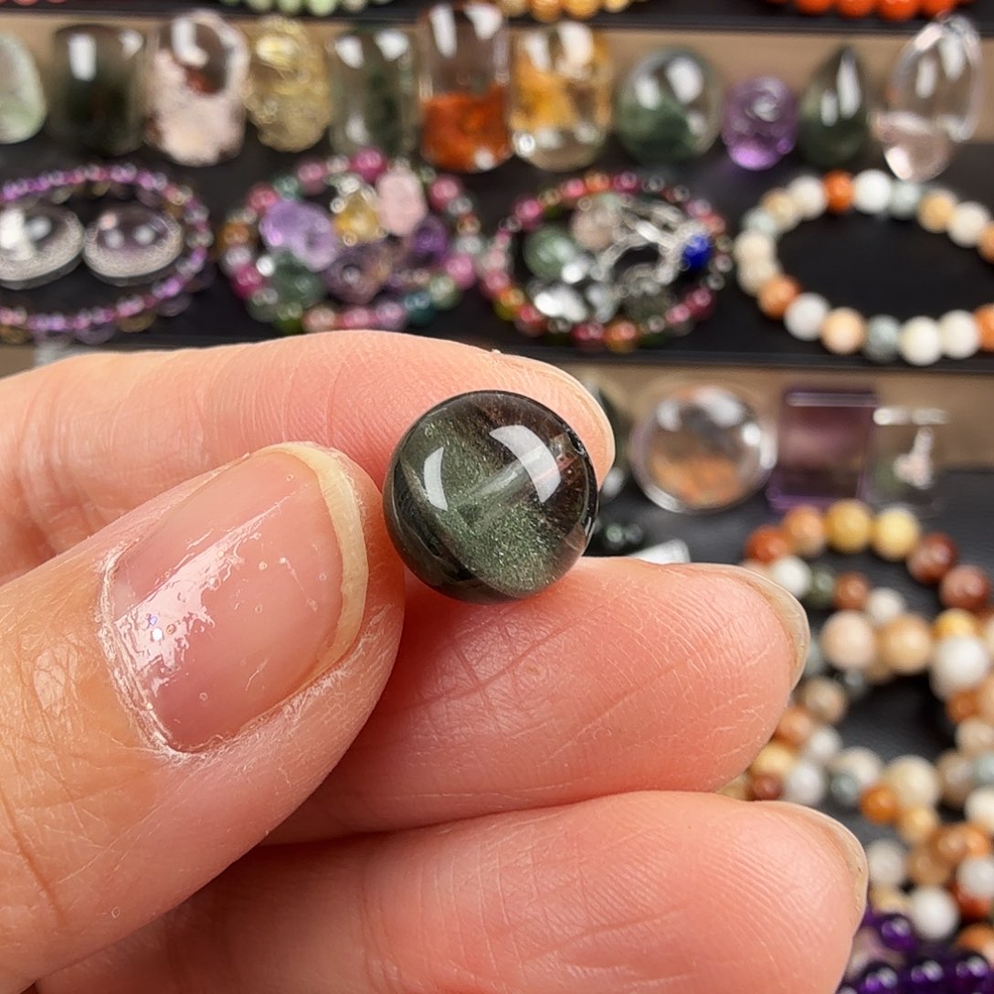 水晶手链未镶嵌沈****舍天然绿幽灵聚宝盆